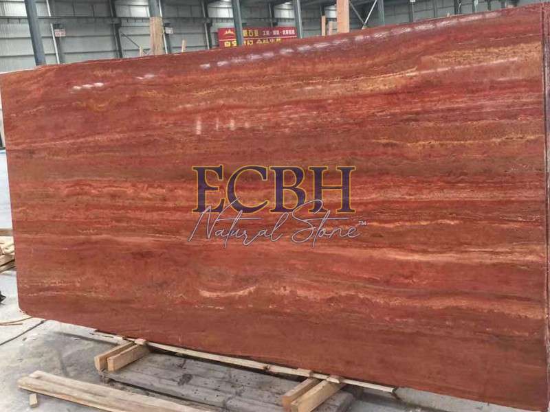 Red Travertine Marble Slabs - ECBH Natural Stones