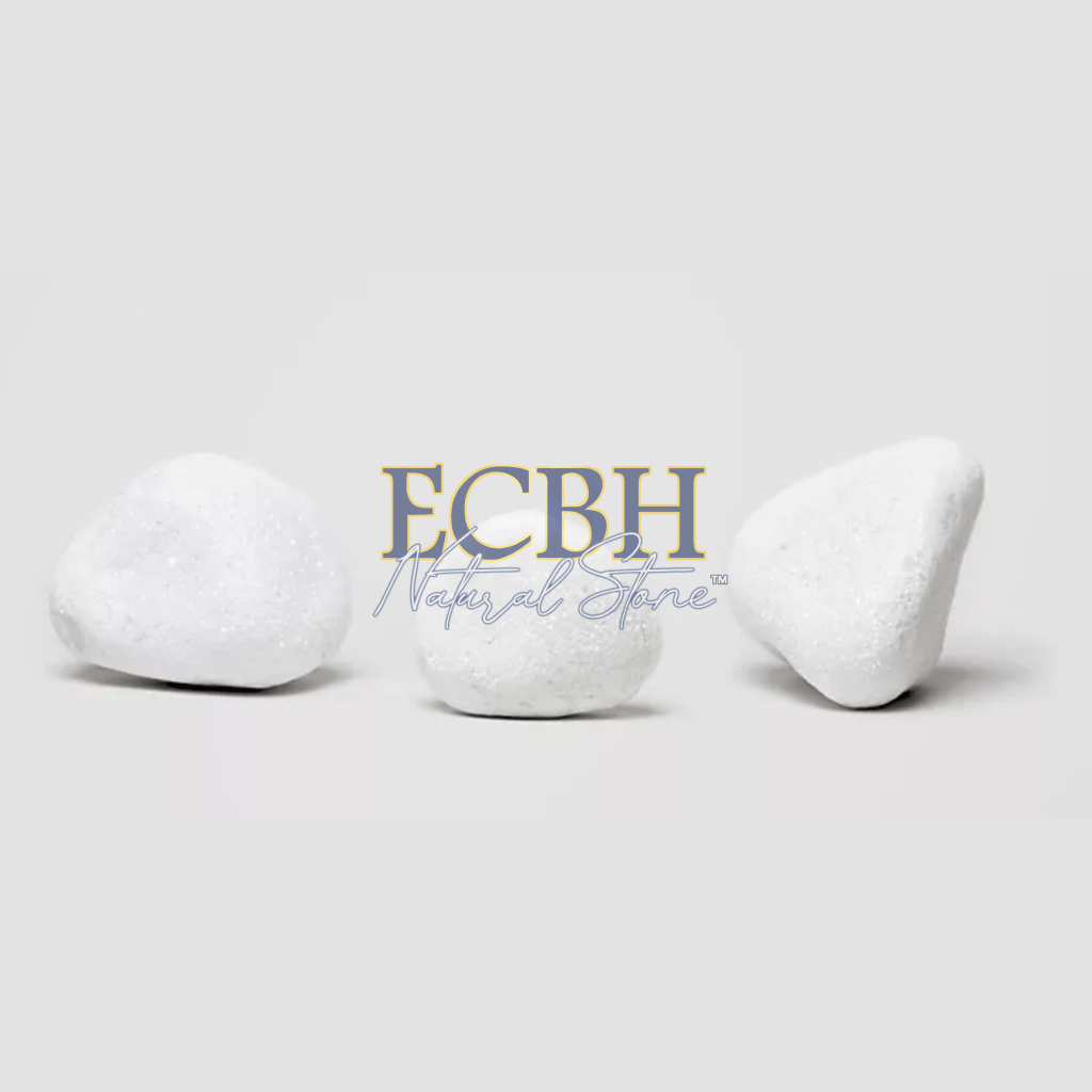 White Macael Rounded Pebbles Spanish Marble